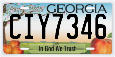 GA license plate CIY7346