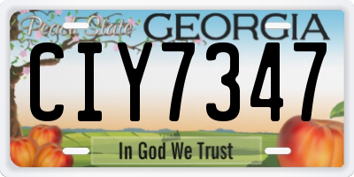 GA license plate CIY7347