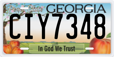 GA license plate CIY7348