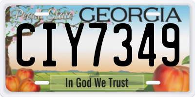 GA license plate CIY7349