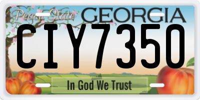GA license plate CIY7350