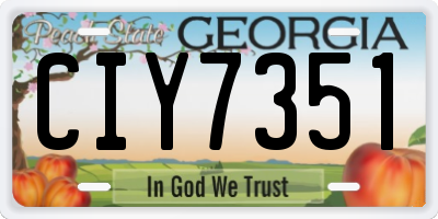 GA license plate CIY7351