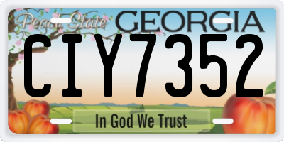 GA license plate CIY7352