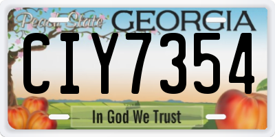 GA license plate CIY7354