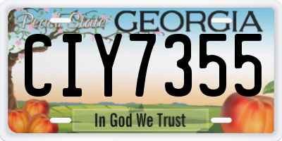 GA license plate CIY7355