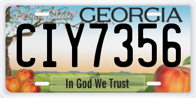 GA license plate CIY7356