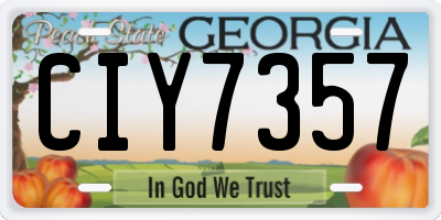 GA license plate CIY7357