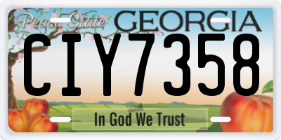 GA license plate CIY7358