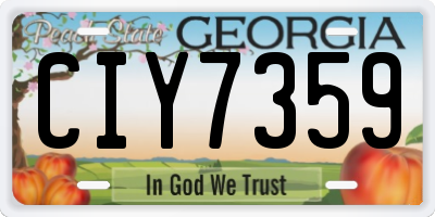 GA license plate CIY7359