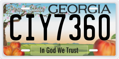GA license plate CIY7360