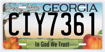 GA license plate CIY7361