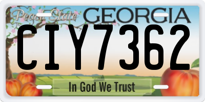 GA license plate CIY7362