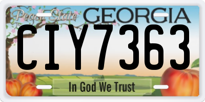 GA license plate CIY7363