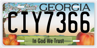GA license plate CIY7366
