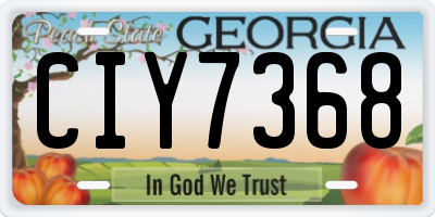 GA license plate CIY7368