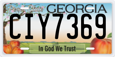 GA license plate CIY7369