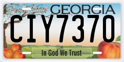 GA license plate CIY7370