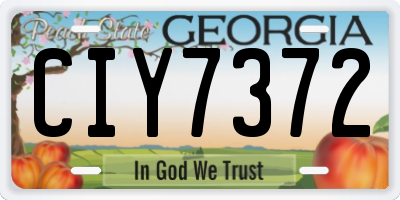 GA license plate CIY7372