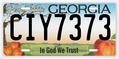 GA license plate CIY7373