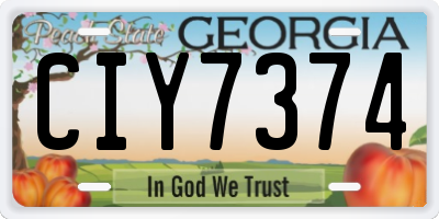 GA license plate CIY7374