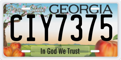 GA license plate CIY7375