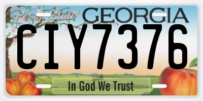 GA license plate CIY7376