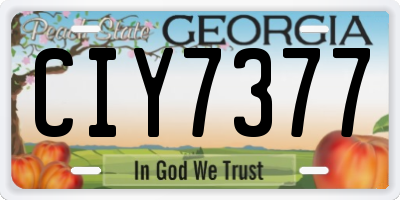 GA license plate CIY7377