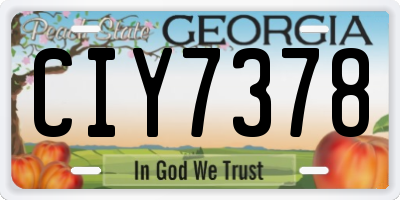 GA license plate CIY7378