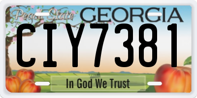 GA license plate CIY7381