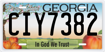 GA license plate CIY7382