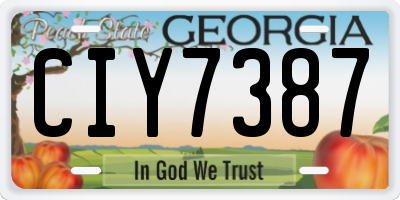 GA license plate CIY7387