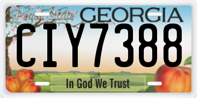 GA license plate CIY7388