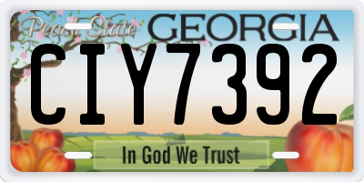 GA license plate CIY7392