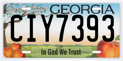 GA license plate CIY7393