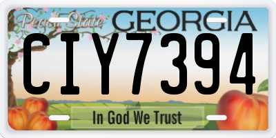 GA license plate CIY7394