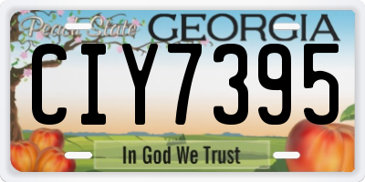GA license plate CIY7395