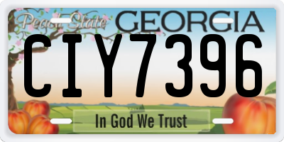 GA license plate CIY7396