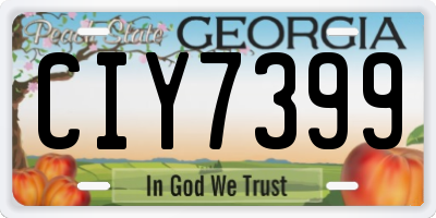 GA license plate CIY7399