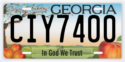 GA license plate CIY7400