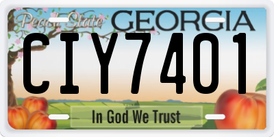 GA license plate CIY7401