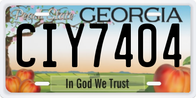 GA license plate CIY7404