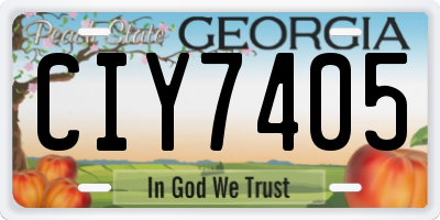 GA license plate CIY7405