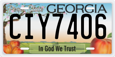GA license plate CIY7406