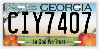 GA license plate CIY7407
