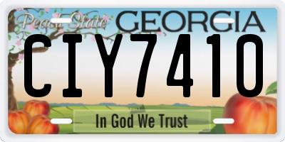 GA license plate CIY7410