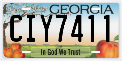 GA license plate CIY7411