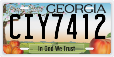 GA license plate CIY7412