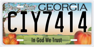 GA license plate CIY7414