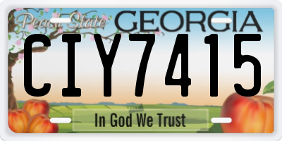 GA license plate CIY7415