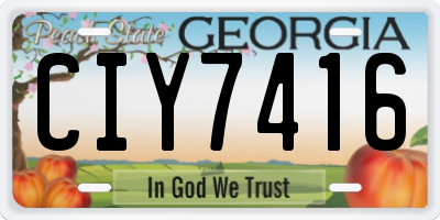 GA license plate CIY7416